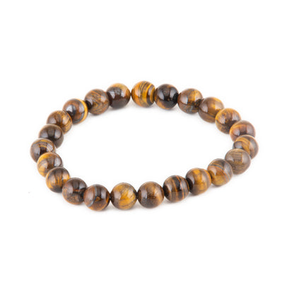 Natural Tigers Eye 8 mm Beads in stretchable Bracelet for Men and Women