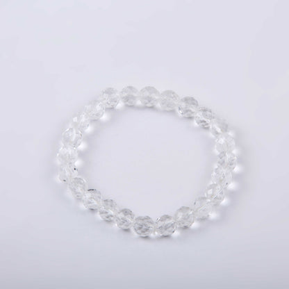 Natural Crystal Clear 8 mm Beads in stretchable Bracelet for Men and Women