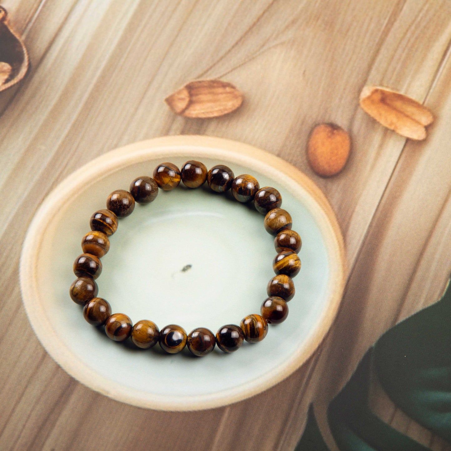 Natural Tigers Eye 8 mm Beads in stretchable Bracelet for Men and Women