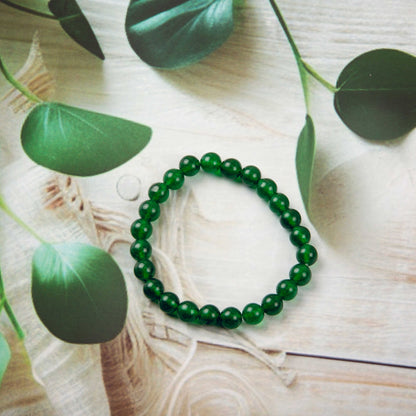 Natural Green Aventurine 8 mm Beads in stretchable Bracelet for Men and Women