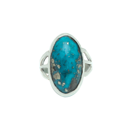 Turquoise (Firoza) Adjustable 925 Silver Ring - 24.57 Carat | Natural & Certified |  Unisex Both for Men & Women | Adjustable Ring size 19 to 23