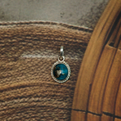 Turquoise (Firoza) Pendant in 925 Silver 7.4 Carat | Natural & Certified |  Unisex Both for Men & Women