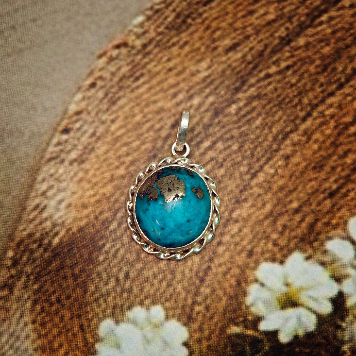 Turquoise (Firoza) Pendant in 925 Silver - 38.95 Carat | Natural & Certified |  Unisex Both for Men & Women