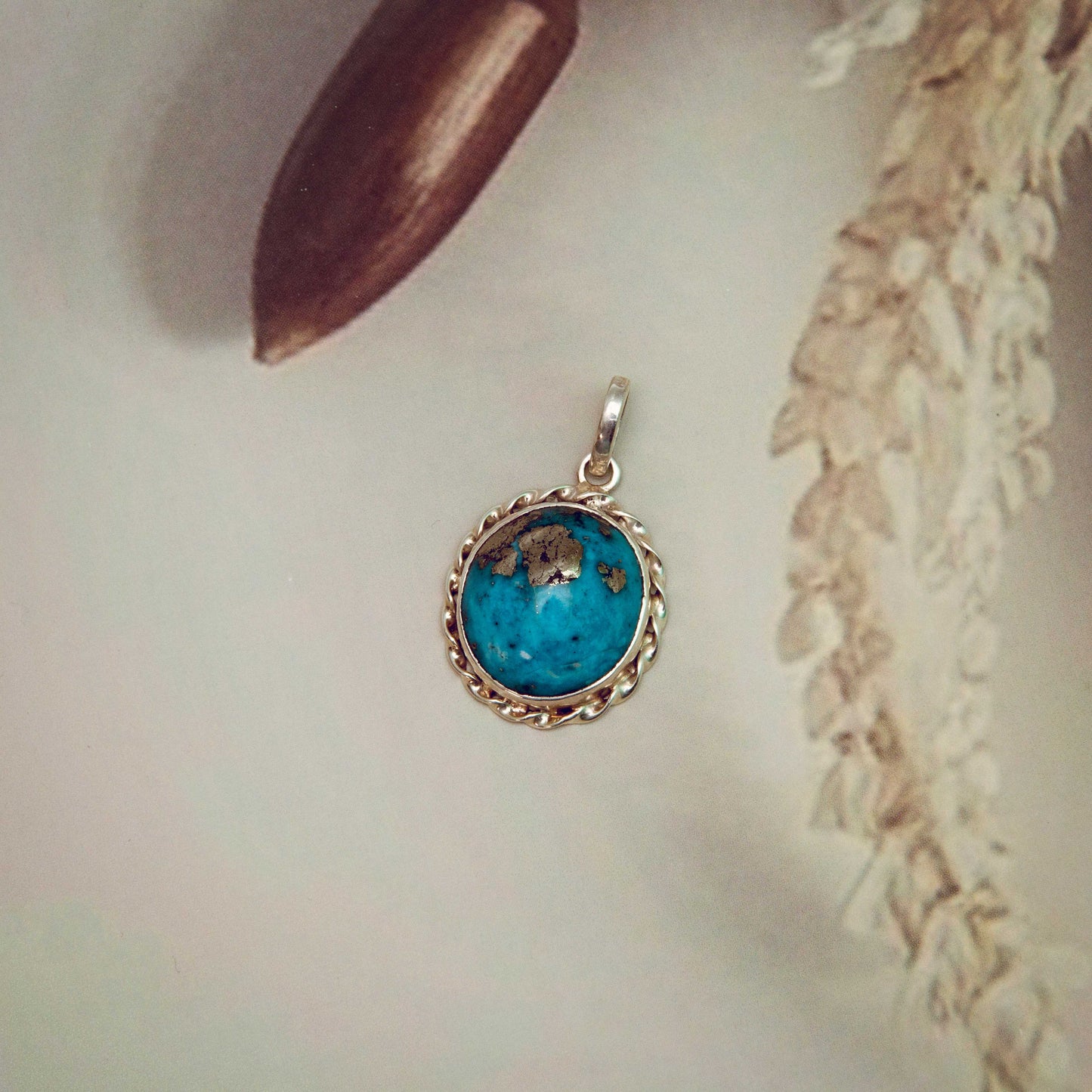 Turquoise (Firoza) Pendant in 925 Silver - 38.95 Carat | Natural & Certified |  Unisex Both for Men & Women