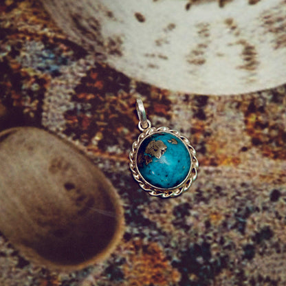 Turquoise (Firoza) Pendant in 925 Silver - 38.95 Carat | Natural & Certified |  Unisex Both for Men & Women