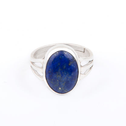 Lapis Lazulli Adjustable Ring in 925 Silver 11.50 Carat | Natural & Certified |  Unisex Both for Men & Women | Adjustable Ring size 19 to 23