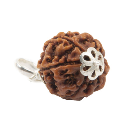 Five Mukhi Rudraksha with 925 Silver Pandant Unisex Both for Men & Women