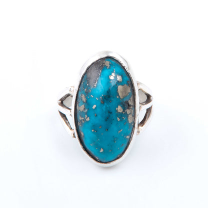 Turquoise (Firoza) Adjustable 925 Silver Ring - 24.57 Carat | Natural & Certified |  Unisex Both for Men & Women | Adjustable Ring size 19 to 23