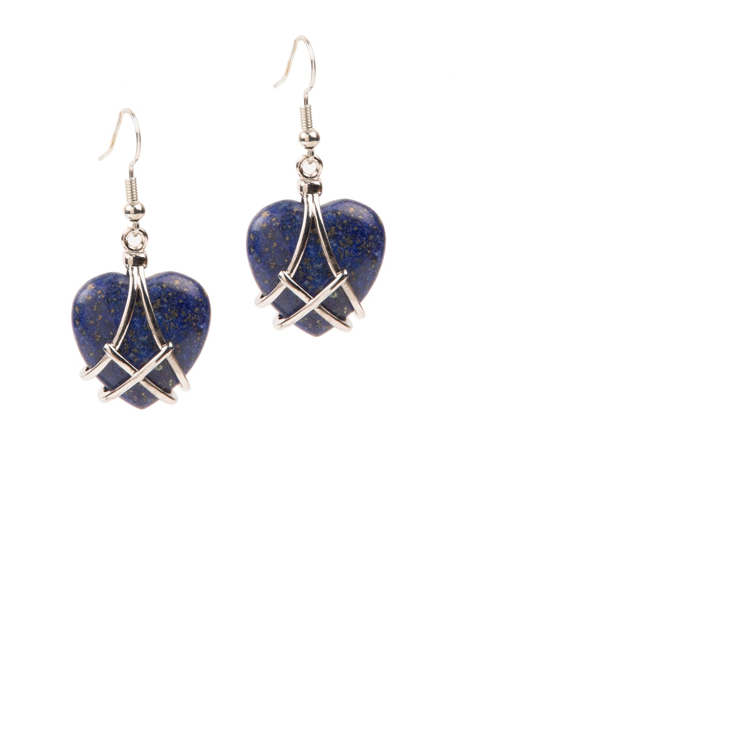 Natural Lapis Lazulli Crystal earring in metal  For Women