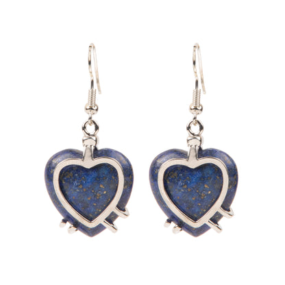 Natural Lapis Lazulli Crystal earring in metal  For Women