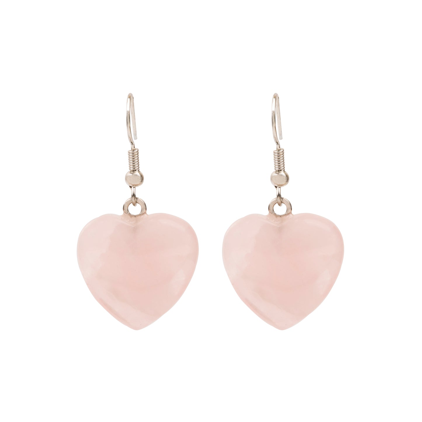 Natural Rose Quartz Crystal earring in metal  For Women