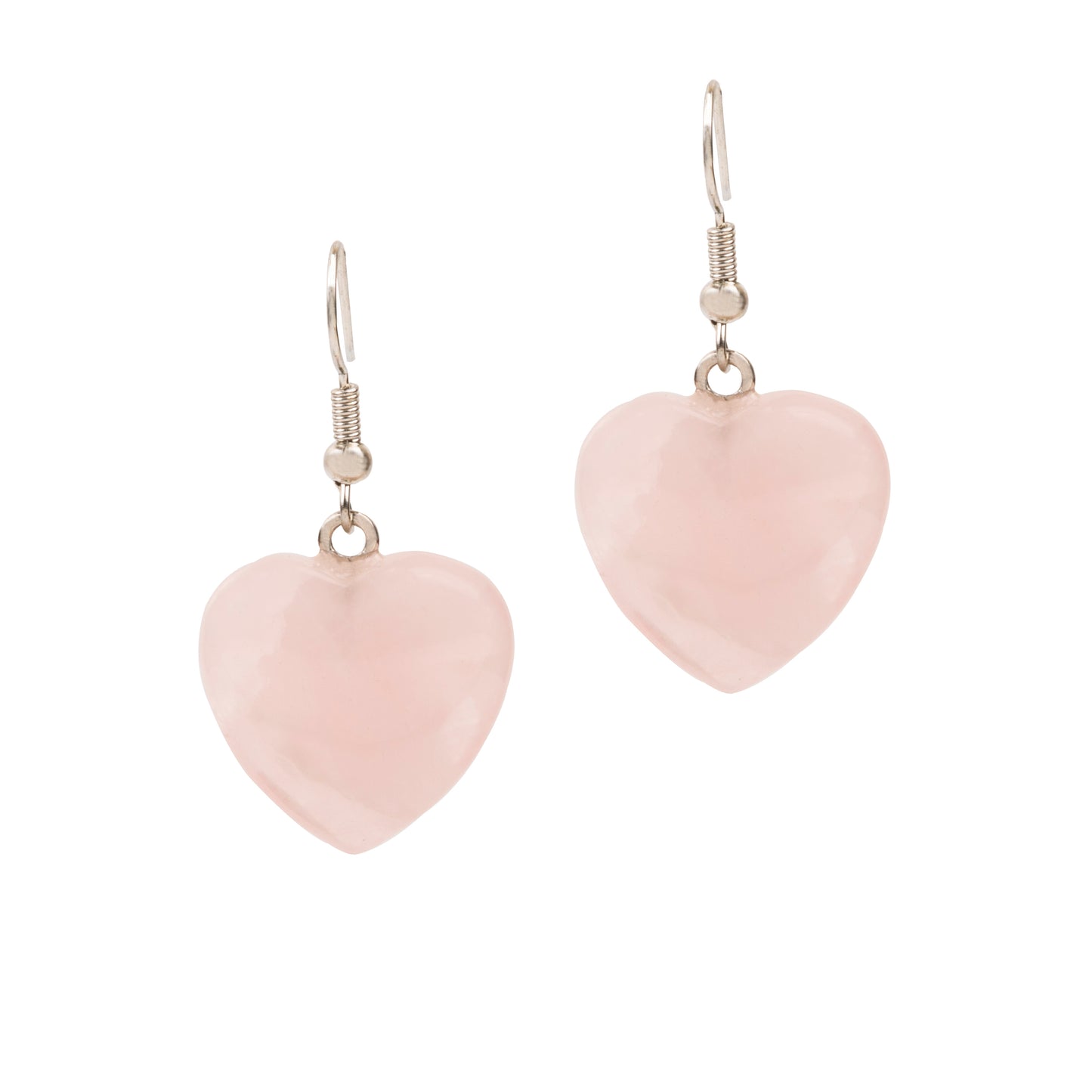 Natural Rose Quartz Crystal earring in metal  For Women