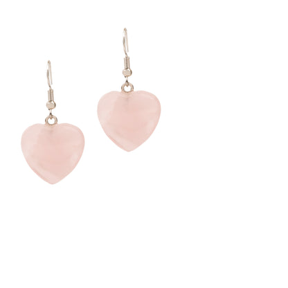 Natural Rose Quartz Crystal earring in metal  For Women