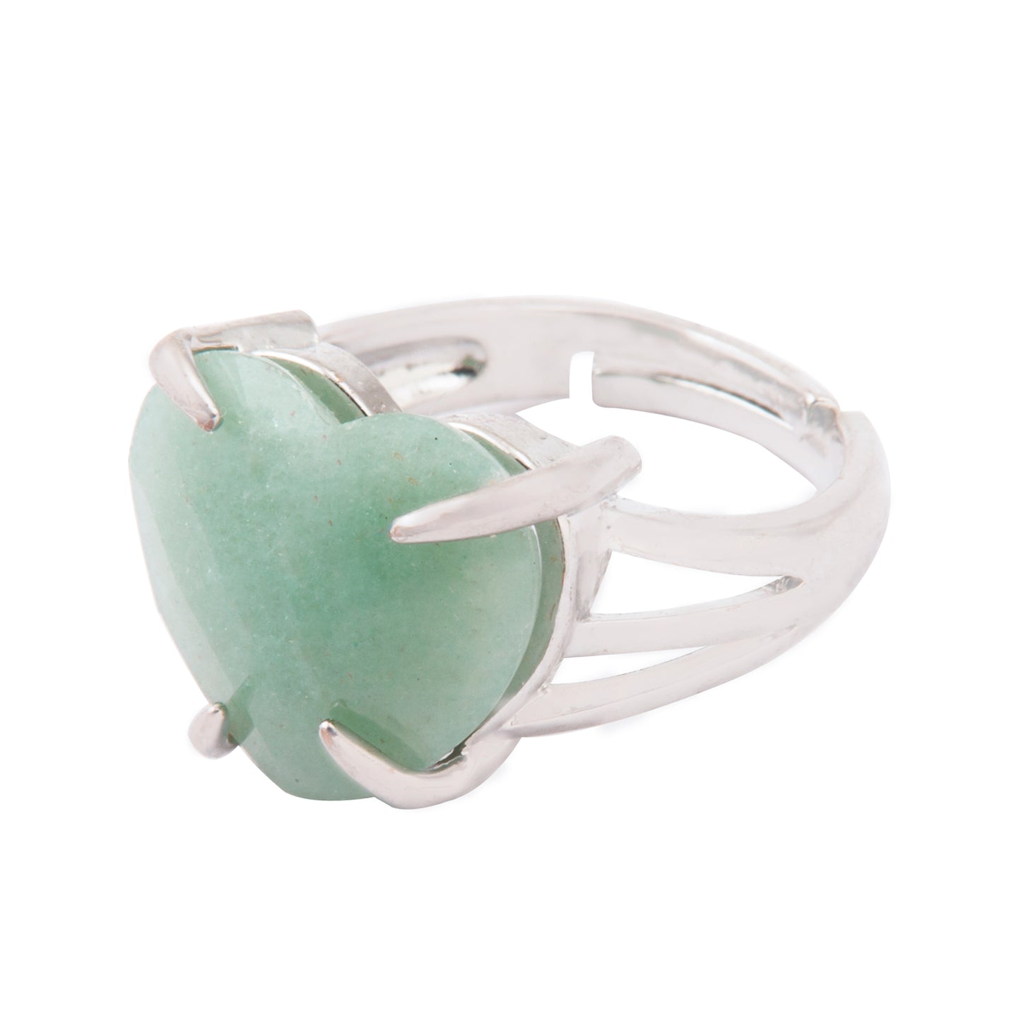 Natural Green Aventurine Crystal ring in metal with Adjustable Size For Men And Women