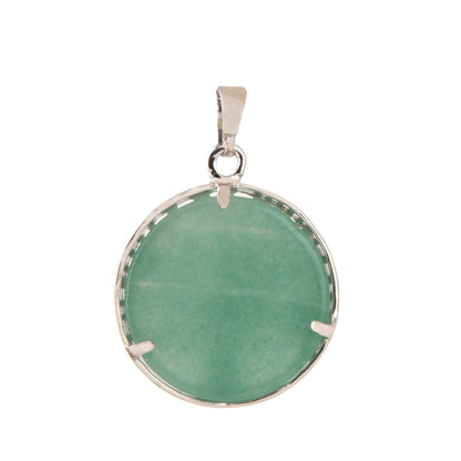 Natural Green Aventurine Wish fulfilling Tree Crystal Pendant in metal