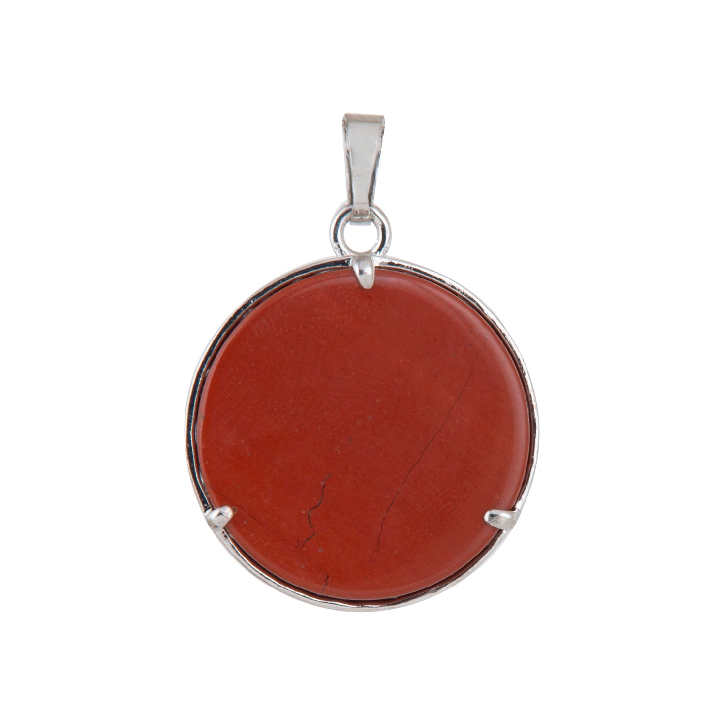 Natural Red Jasper Om Crystal Pendant in metal